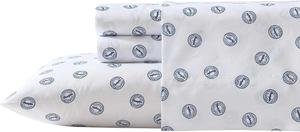 Wrangler Комплект постельного белья двуспальный, синий с пуговицами, дышащий и немнущийся, включает наволочку и декоративные подушки