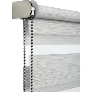 Двухслойная рулонная штора de luxe полупрозрачная защита зрения с возможностью сверления/без сверления, свободное подвешивание, высококачественная общая концепция с серебристыми металлическими компонентами Gardinia, Grau-melange