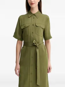 Платье-рубашка с поясом Gant, зеленый