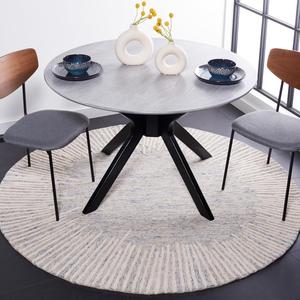 Ковер SAFAVIEH, 122 x 122 см, Abstract Collection, круглый, синий и ivory, ручной работы из шерсти, идеален для гостиной, спальни, столовой (ABT478M-4R)