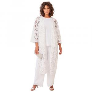 Женский костюм-тройка Roaman с кружевом и брюками больших размеров Roaman's, белый