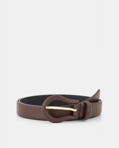 Кожаный ремень с овальной подкладкой на пряжке Latouche, коричневый