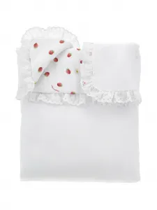 Одеяло с кружевом и принтом Monnalisa, белый