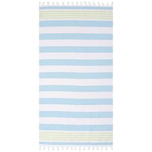 Пляжное полотенце SUPERIOR Coastal Resort Stripe Fouta с кисточками, цвет Key West