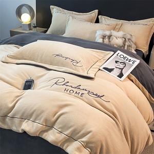 Yalu Комплект постельного белья 4 предмета, простыня 200 см, пододеяльник 220x240 см