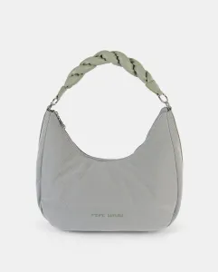 Сумка-гондола из ткани с двухрядной плетеной ручкой Pepe Moll, зеленый