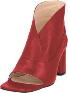 Женские босоножки YDN с открытым носком и высокой квадратной пяткой, ботильоны с толстым каблуком, без задника, для вечеринок и повседневного ношения, стильная обувь, размер 4-16 US, Red