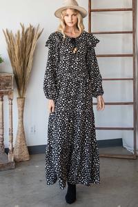 Платье макси в стиле бохо FASHNZFAB, черный