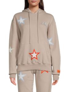 Толстовка со звездным принтом и открытыми плечами Heron Preston, серый