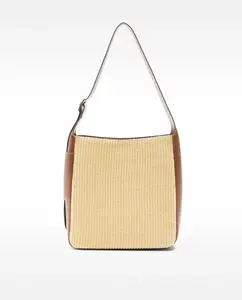 Сумка через плечо с эффектом рафии и магнитной застежкой Parfois, коричневый