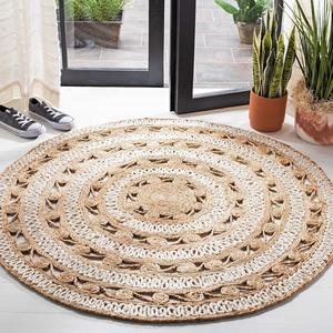 SAFAVIEH Natural Fiber Round Collection круглый ковер 92 x 92 см Ivory NF169B ручной работы в стиле бохо-шарм в деревенском стиле из джута