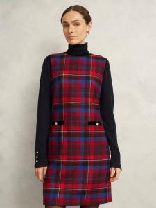 Платье Ingrid Tartan из чистой шерсти Hobbs, Red/Multi