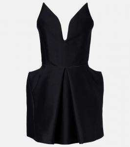 Маленькое шерстяное платье-мини с шелком Maticevski, Black