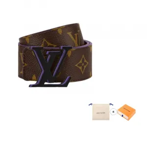 LOUIS VUITTON Кожаный ремень мужской шириной 4 см, Purple/Brown