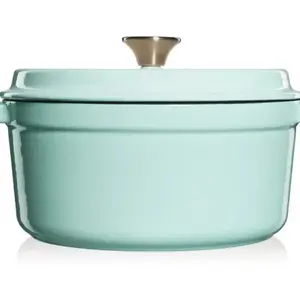 Чугунная эмалированная кастрюля Grand Feu объемом 4,7 л светло-синего цвета Grand feu