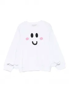 Топ с оборками и смайликом Stella McCartney Kids, белый