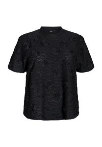 Блуза MIT 3D-BLUMEN UND KURZEN ÄRMELN Zizzi, черный