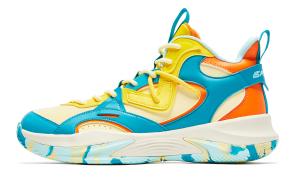 Qiaodan Мужские баскетбольные кроссовки Smoothie Yellow с противоскользящим износостойким верхом и высоким протектором