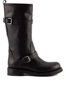 Кожаные ботинки с пряжкой Julie Dee, черный