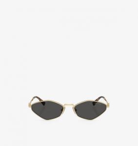 Солнцезащитные очки Mu 56zs неправильной формы из металла Miu Miu, золотой