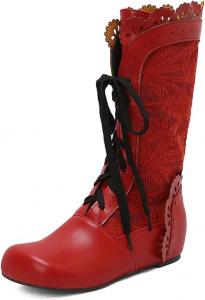 Женские модные повседневные сапоги до середины икры LYYSKY. Пожалуйста, ознакомьтесь с таблицей размеров и описанием товара. Размеры: US4-US17 / EU34-EU50, Red(Pu)