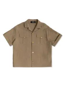 Рубашка с вышитым логотипом Versace Kids, нейтральный