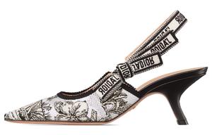 Туфли на высоком каблуке женские черные/белые Dior