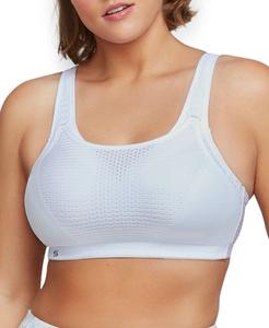 Женский регулируемый спортивный бюстгальтер без косточек для полной фигуры больших размеров Glamorise, белый