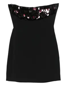 Платье без бретелек, украшенное пайетками David Koma, черный