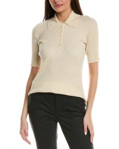 Ребристый свитер-поло Lafayette 148 New York из смесового шелка с пуговицами Lafayette 148 New York, Pebble