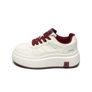 Низкие женские кроссовки ZHR, Beige Red[Upgraded 5.5Cm]