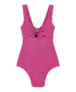 Слитный купальник Reina Olga с эффектом жатой ткани Rotate Birger Christensen, розовый