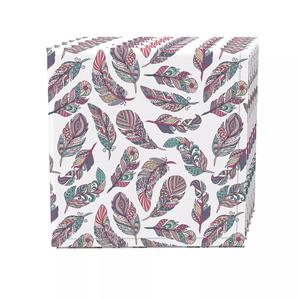 Набор салфеток из 4 шт., 100 % хлопок, 20x20 дюймов, с рисунком перьев
