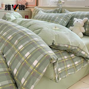 Yalu Пододеяльник 220х240 см из хлопка, цвет Berman + Gray-Green