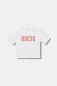 Детская хлопковая футболка Guess, белый