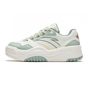 Кроссовки ANTA Skateboarding Shoes Women's Low-top Ivory White / Hydroxide Green / Soot Brown, слоновая кость/зеленый