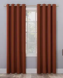 Театральная штора класса «Осло» с люверсами, 100% затемняющая Sun Zero, terracotta