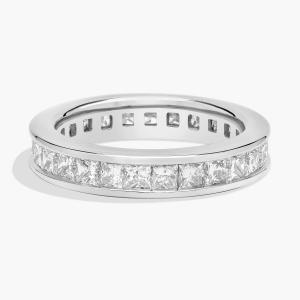 Кольцо с бриллиантами огранки «принцесса» из 14-каратного белого золота с канальной оправой (2 карата, чистота — HI / SI1-SI2) Blue Nile