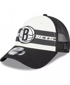 Мужская кепка Brooklyn Nets с черными полосками 9FORTY Trucker Snapback New Era