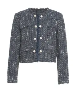 Элегантный пиджак из букле с жемчужными пуговицами. Liu Jo, синий