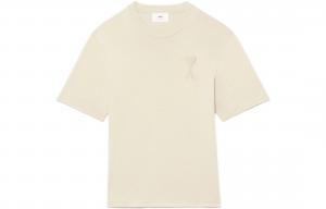 Футболка Ami Logo AMIPARIS, бежевая