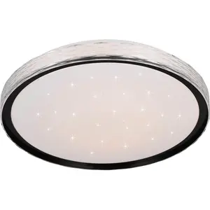 REALITY Светильник LED потолочный VARDA, LED 24 Вт 2500 Лм, CCT 2700-6500K, с пультом дистанционного управления LED-панель 1 шт. Смены цвета | Starlight, функция памяти, ночник, переключатель диммера, таймер Ø 39 см Reality Leuchten, черный