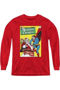 Футболка с длинным рукавом DC Comics Cover No. 105 Youth Gildan, красный