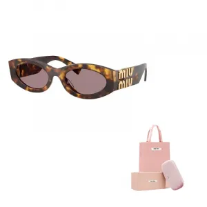 Солнцезащитные очки овальной формы Eyewear Oval Frame MIU MIU, коричневый