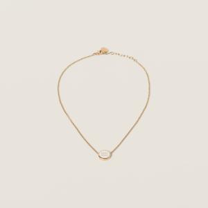 Металлическое ожерелье MIU MIU, белый