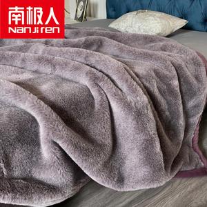 Antarctic Плед из искусственного меха снежной лисы 200х230 см, двухслойный утепленный, бархатный