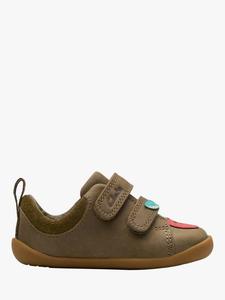 Детские кожаные туфли Baby Roamer Garden для первых шагов Clarks, Olive