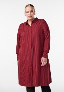 Платье Zizzi Shirt dress, Merlot Stripe/Red