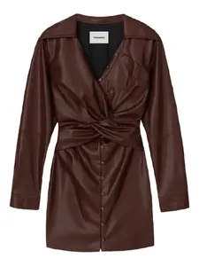 Драпированное мини-платье Marto Nanushka, коричневый
