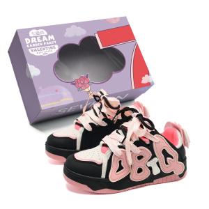 Нескользящие, износостойкие, дышащие низкие кроссовки для скейтбординга для женщин 7 SEVFUN, Mango Pomelo Sago